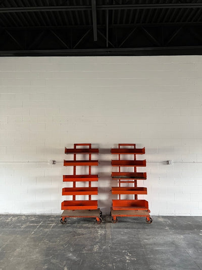 Vintage Industrial Cart - Orange - Diamonds & Rust
