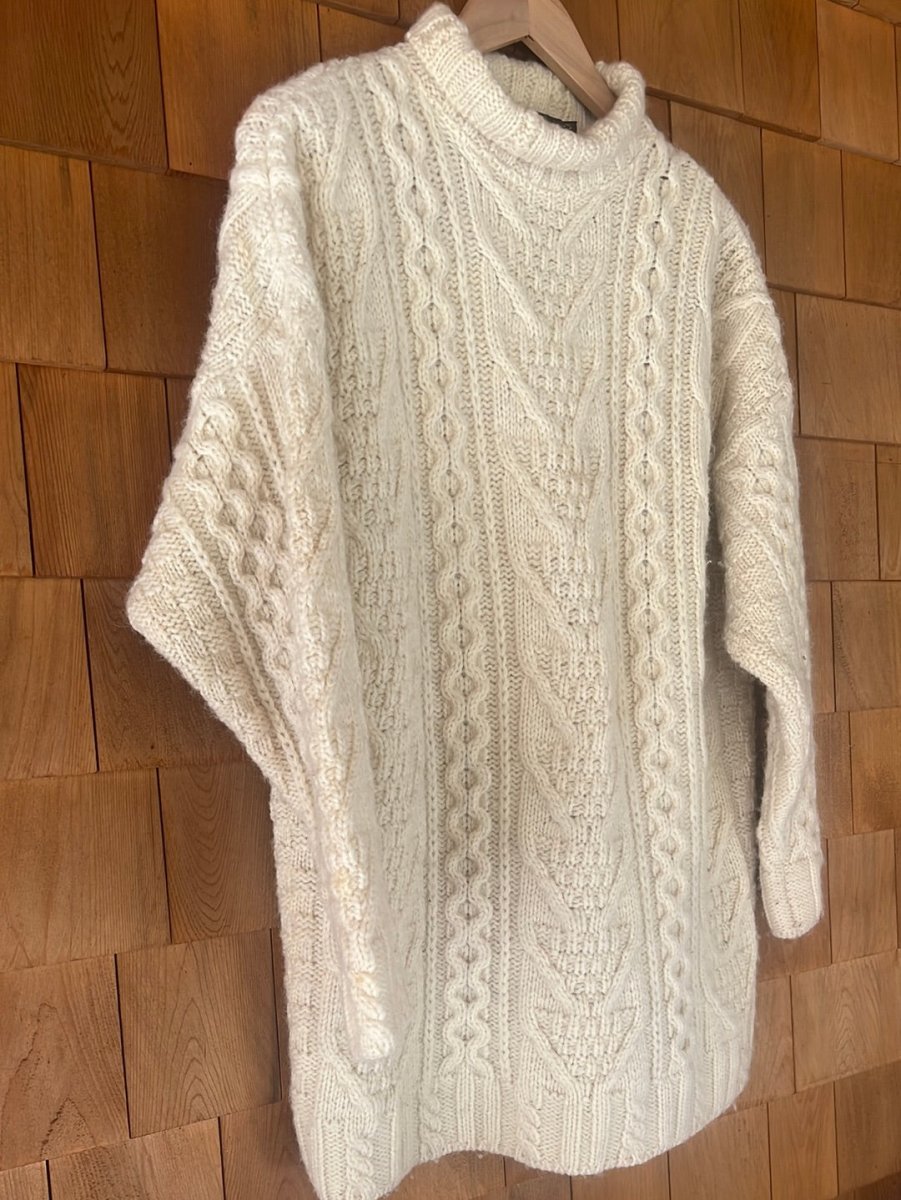 Vintage Inis Crafts Wool Sweater - Mock Neck - Diamonds & Rust