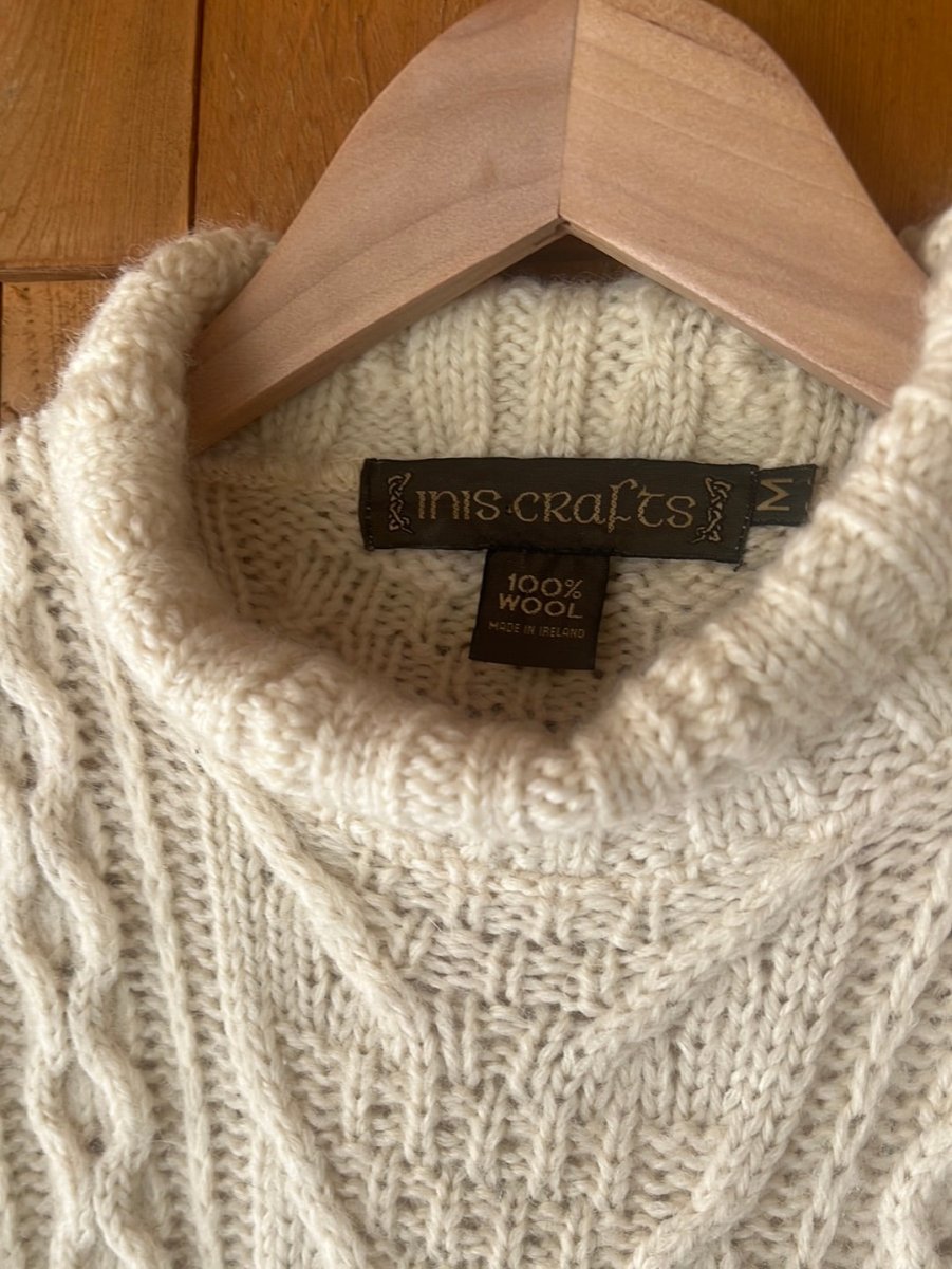 Vintage Inis Crafts Wool Sweater - Mock Neck - Diamonds & Rust