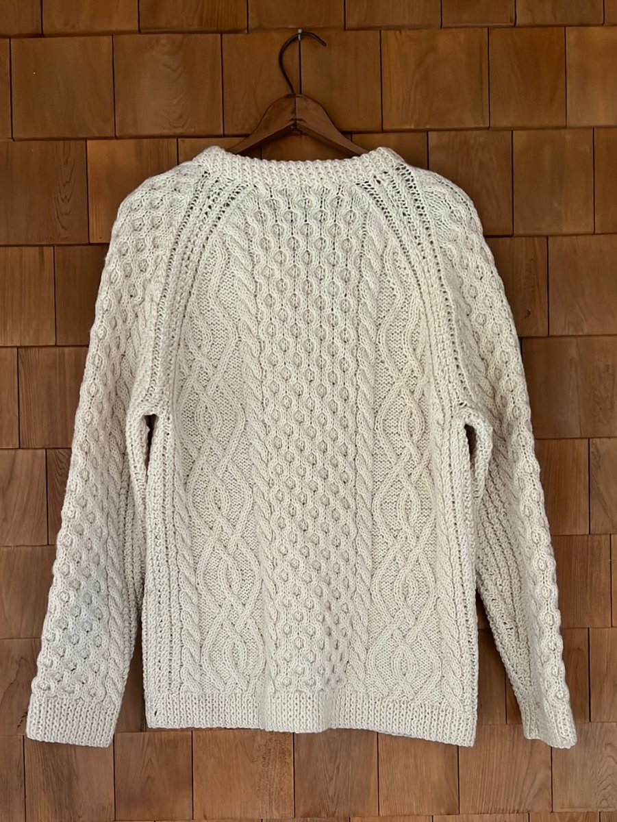 Vintage Irish Cottage Cardigan Sweater - Diamonds & Rust