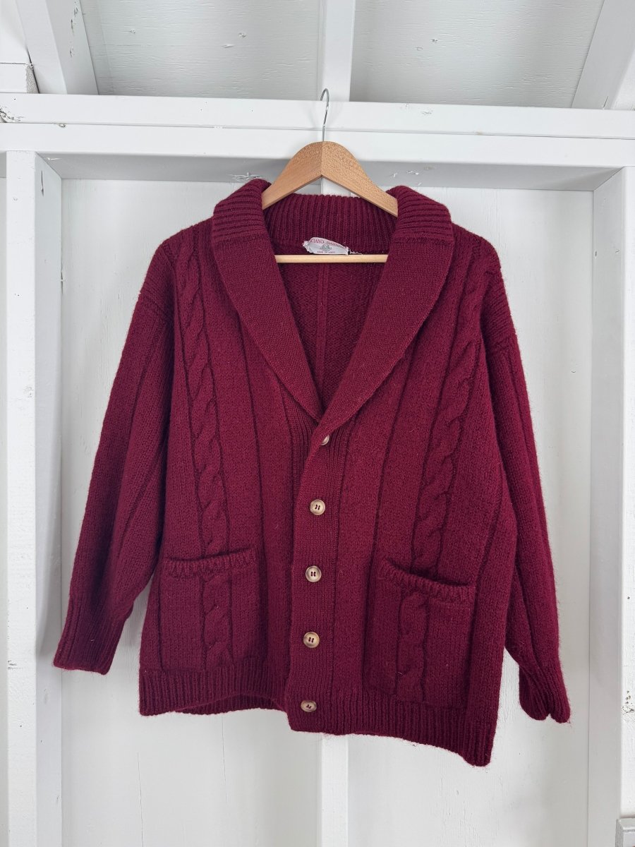 Vintage Italian Wool Sweater - Diamonds & Rust