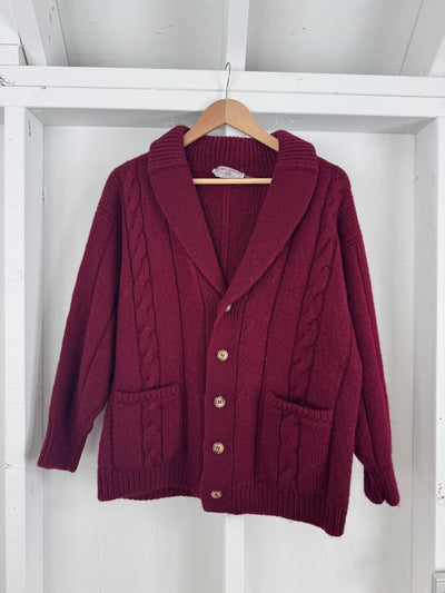 Vintage Italian Wool Sweater - Diamonds & Rust