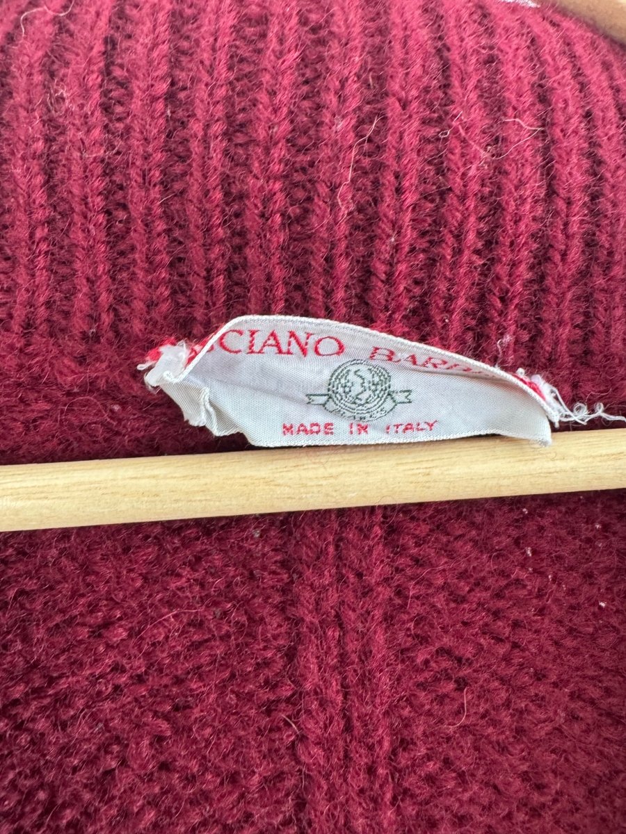 Vintage Italian Wool Sweater - Diamonds & Rust