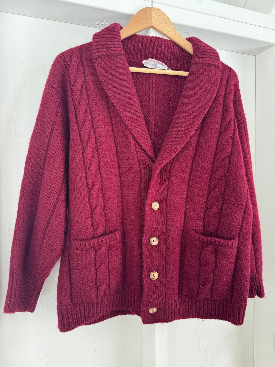 Vintage Italian Wool Sweater - Diamonds & Rust