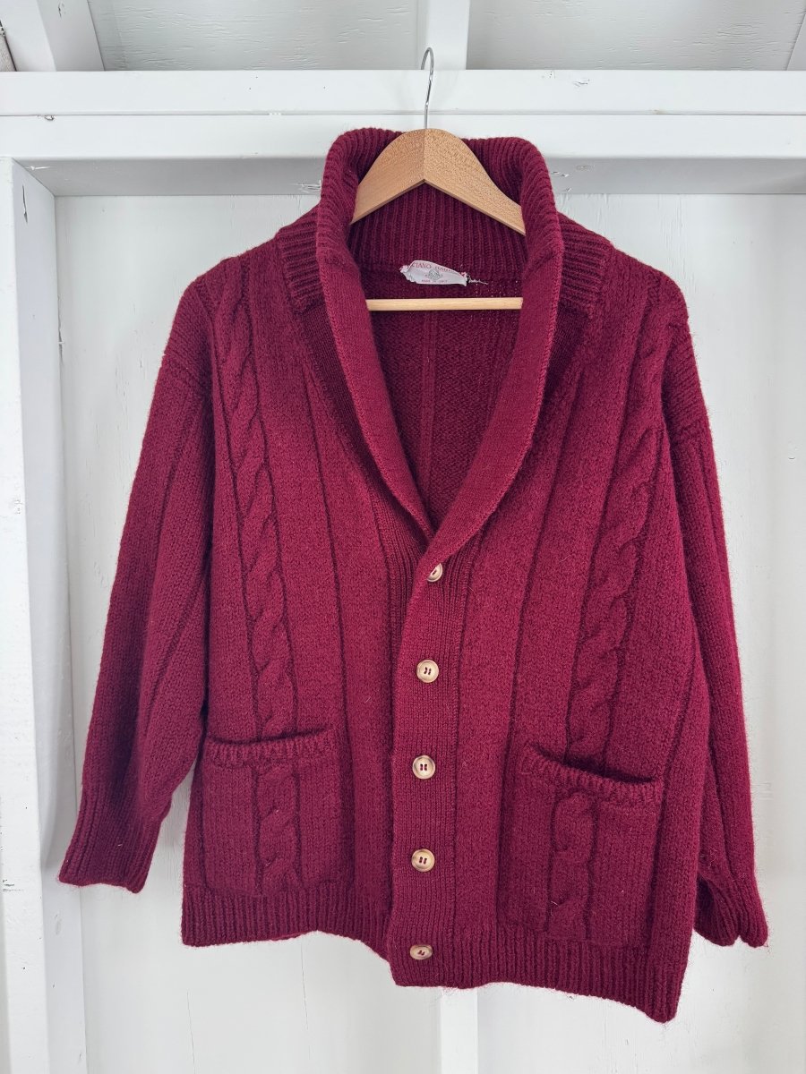 Vintage Italian Wool Sweater - Diamonds & Rust