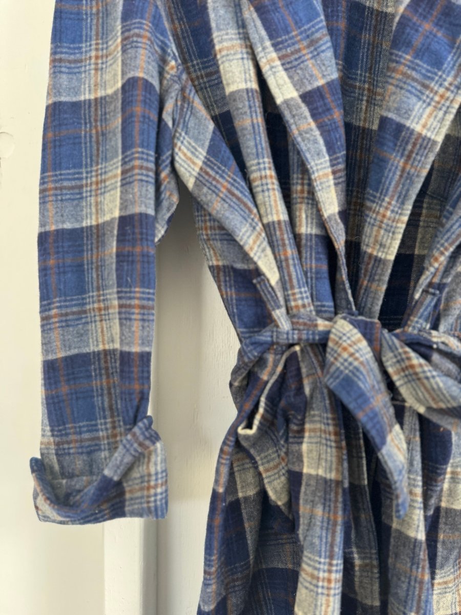 Vintage Kentfield Wool Plaid Robe - Diamonds & Rust