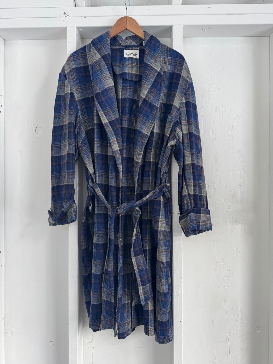 Vintage Kentfield Wool Plaid Robe - Diamonds & Rust