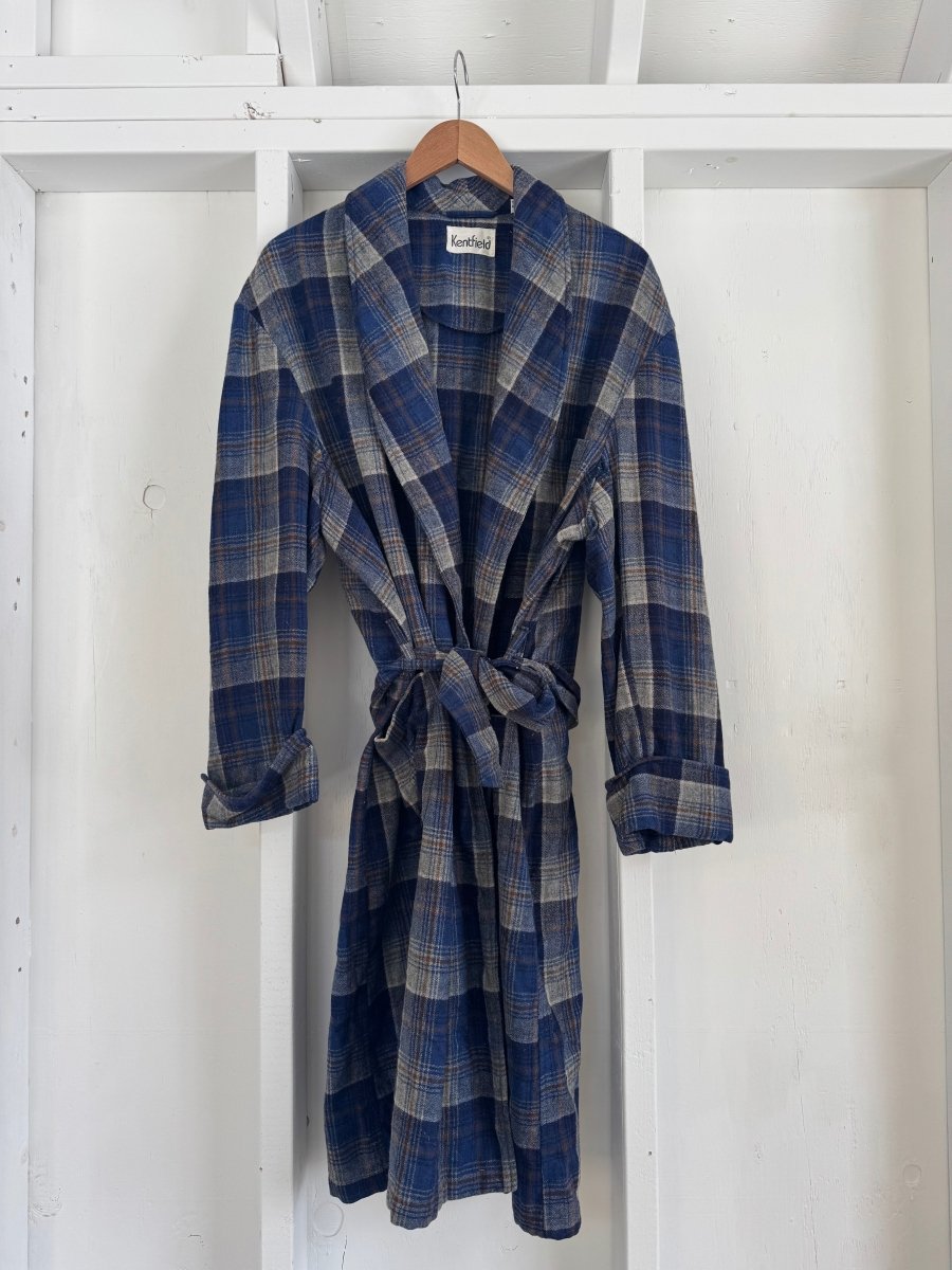 Vintage Kentfield Wool Plaid Robe - Diamonds & Rust