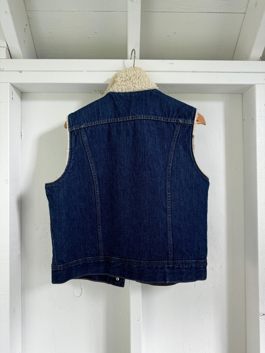 Vintage Lee Denim + Sherling Vest - Diamonds & Rust