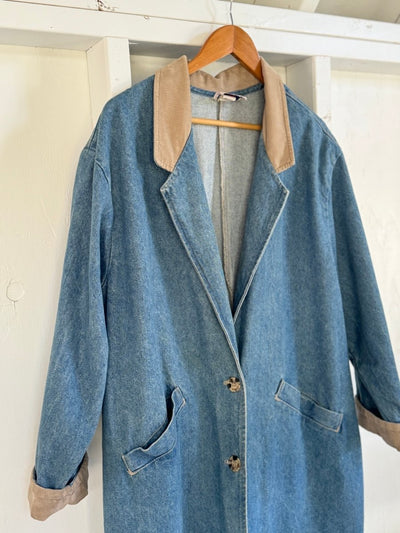 Vintage LEE Denim Trench Coat - Diamonds & Rust