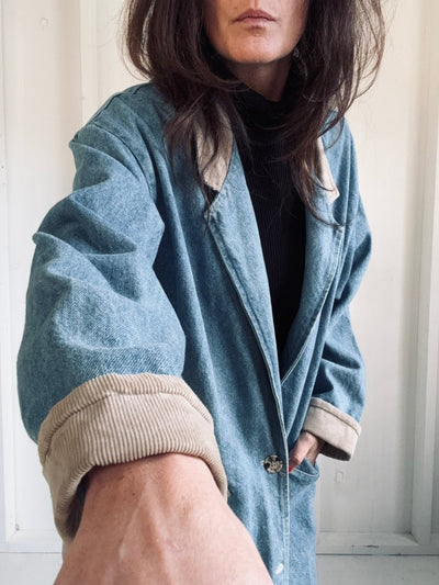 Vintage LEE Denim Trench Coat - Diamonds & Rust