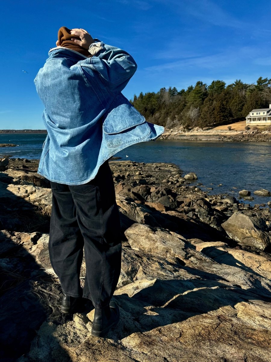Vintage LL Bean Denim Barn Coat - Diamonds & Rust