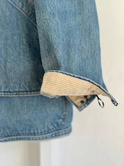 Vintage LL Bean Denim Barn Coat - Blanket Lined - Diamonds & Rust
