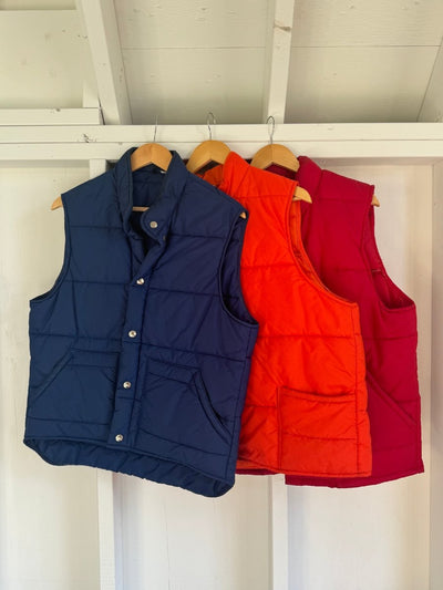 Vintage LL Bean Down Vest - Navy Blue - Diamonds & Rust