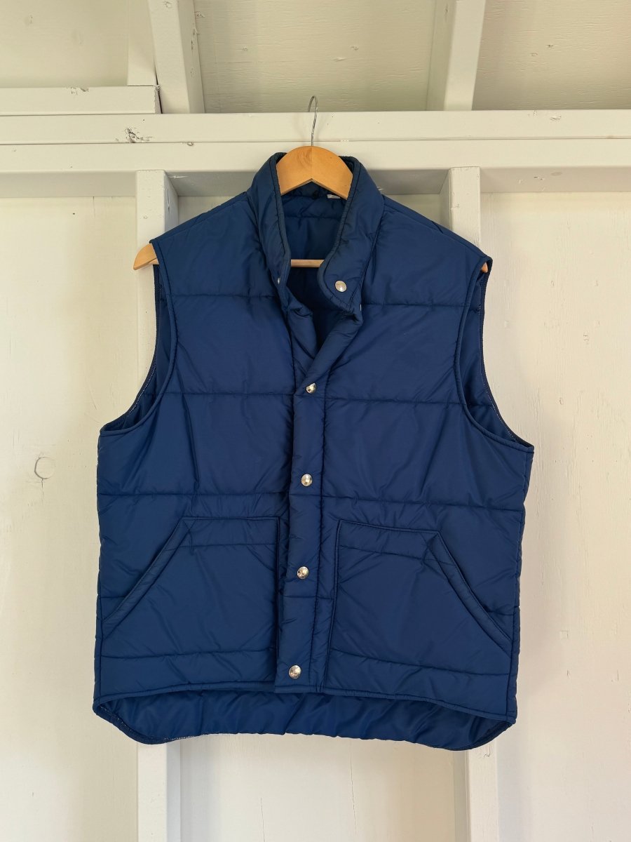 Vintage LL Bean Down Vest - Navy Blue - Diamonds & Rust