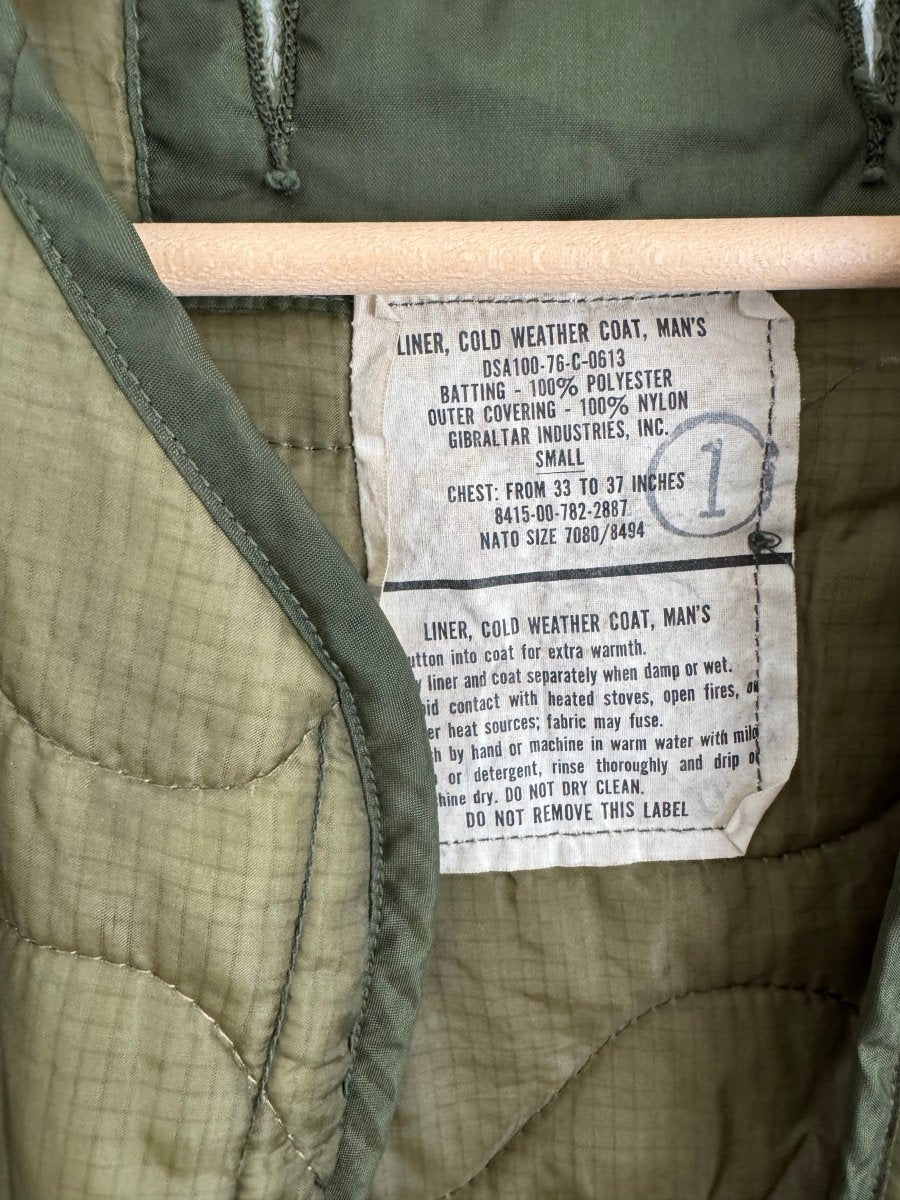 Vintage Military - Issued Quilted Liner Coat - Diamonds & Rust