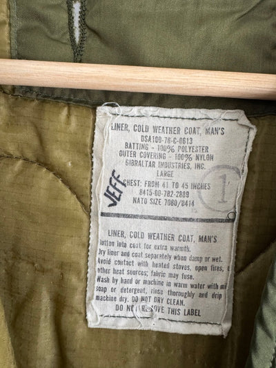 Vintage Military - Issued Quilted Liner Coat - Diamonds & Rust