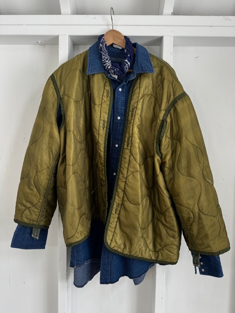 Vintage Military-Issued Quilted Liner Coat - Diamonds & Rust