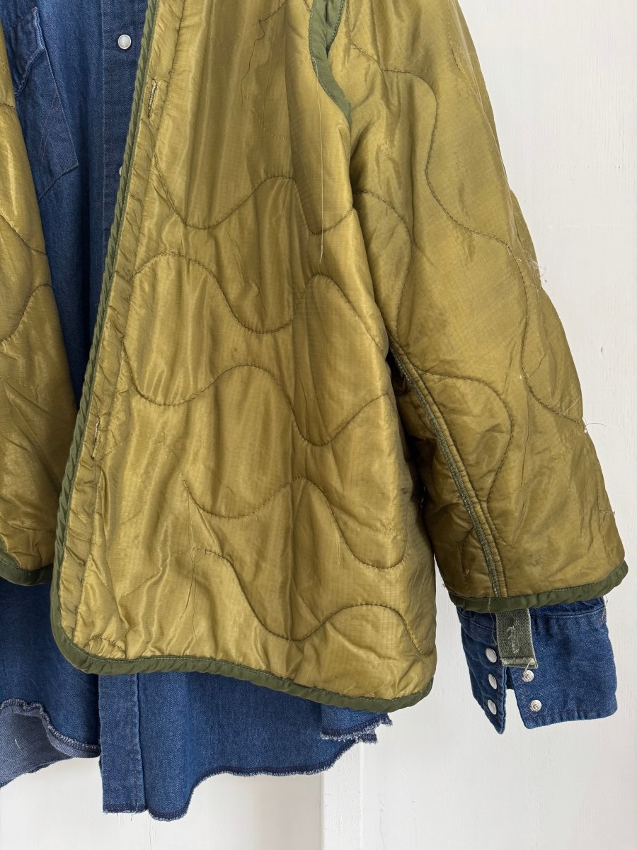 Vintage Military-Issued Quilted Liner Coat - Diamonds & Rust