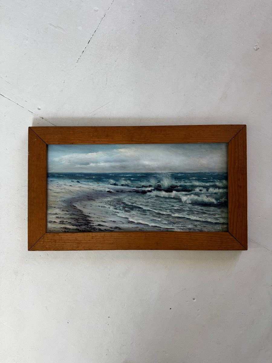 Vintage Moody Seascape Painting - Diamonds & Rust