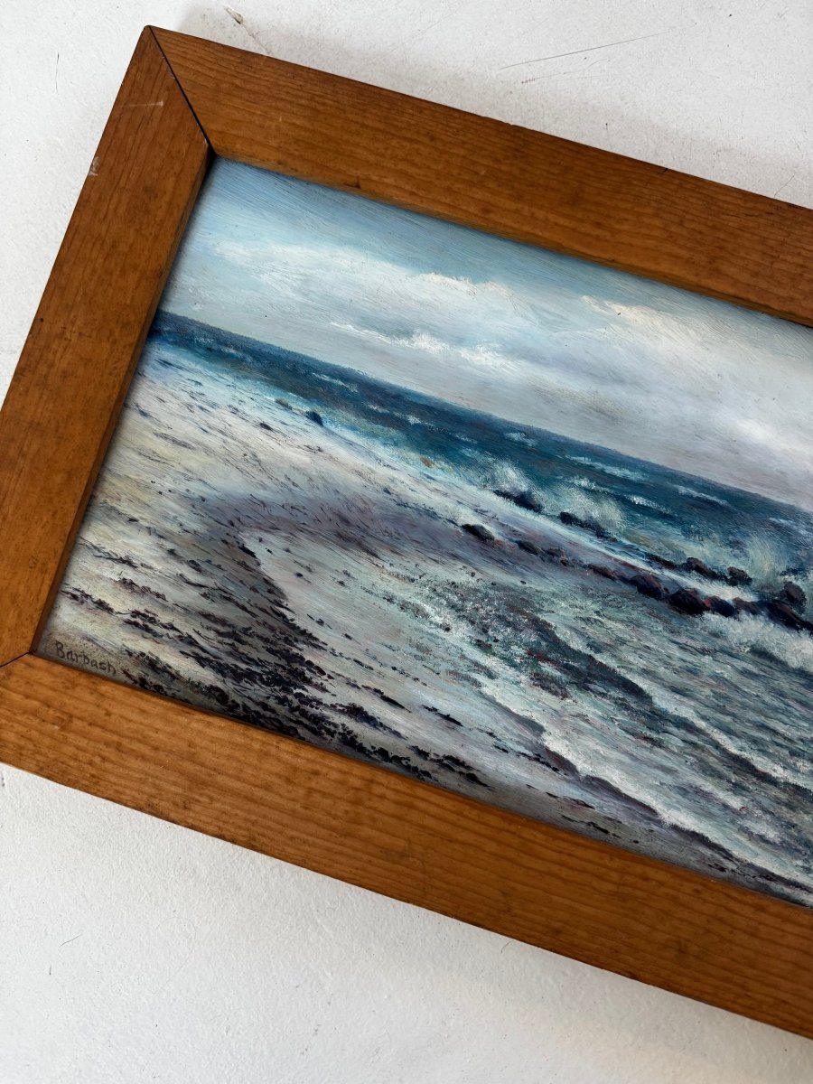 Vintage Moody Seascape Painting - Diamonds & Rust