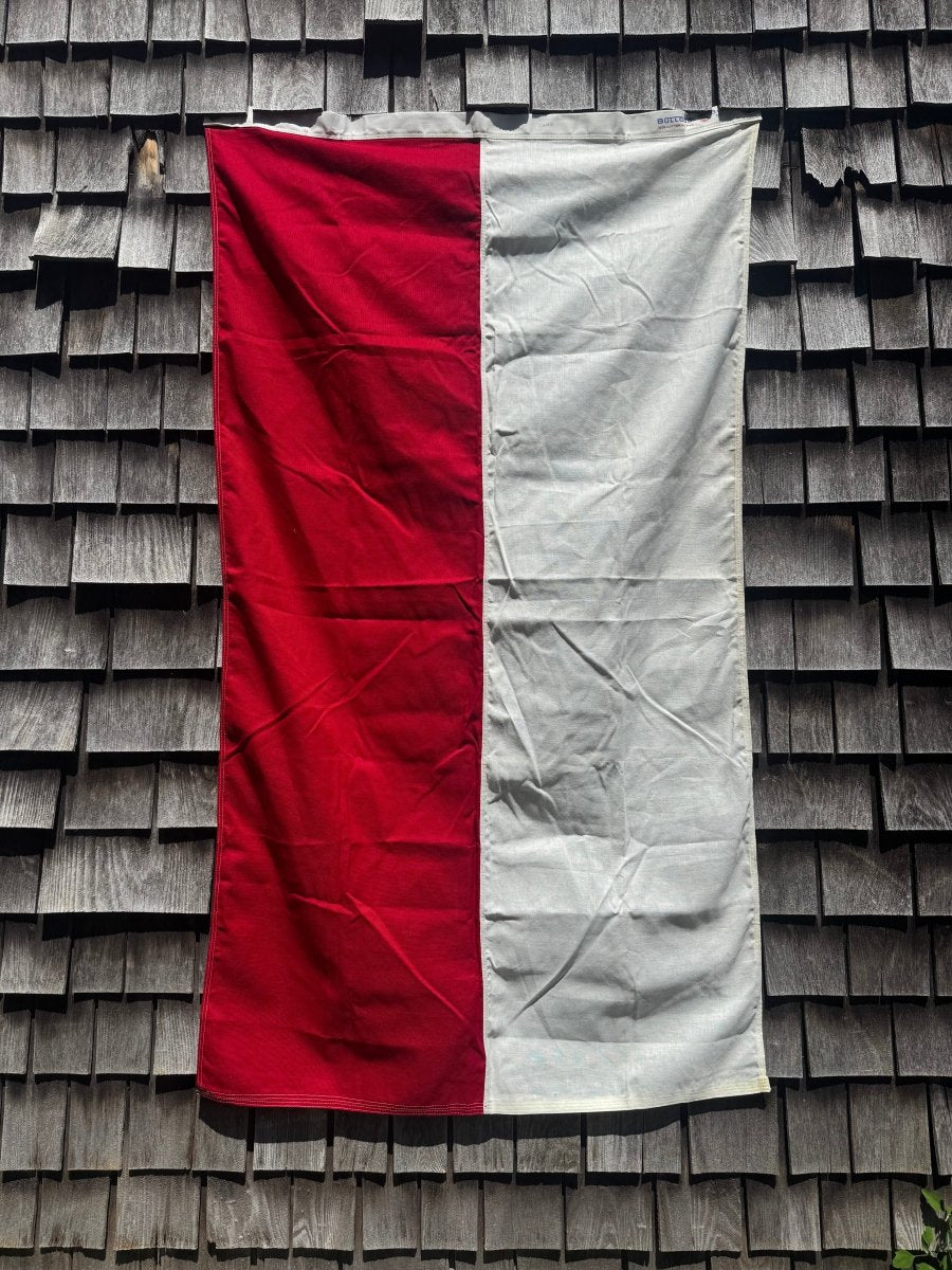 Vintage Nautical Signal Flag - H - Diamonds & Rust