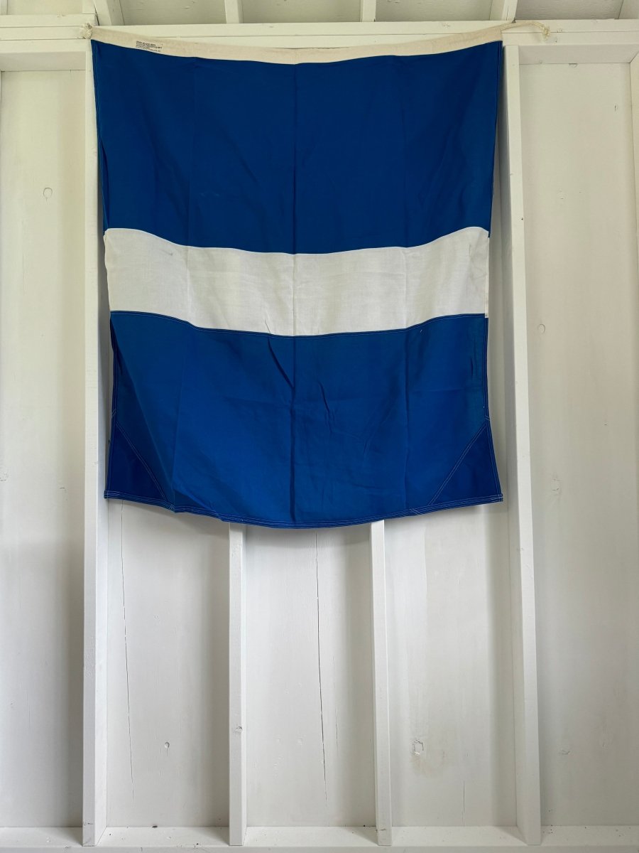 Vintage Nautical Signal Flag - J - Diamonds & Rust
