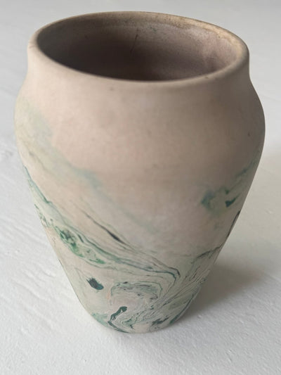 Vintage Nemadji Pottery - Green + Blue - Diamonds & Rust