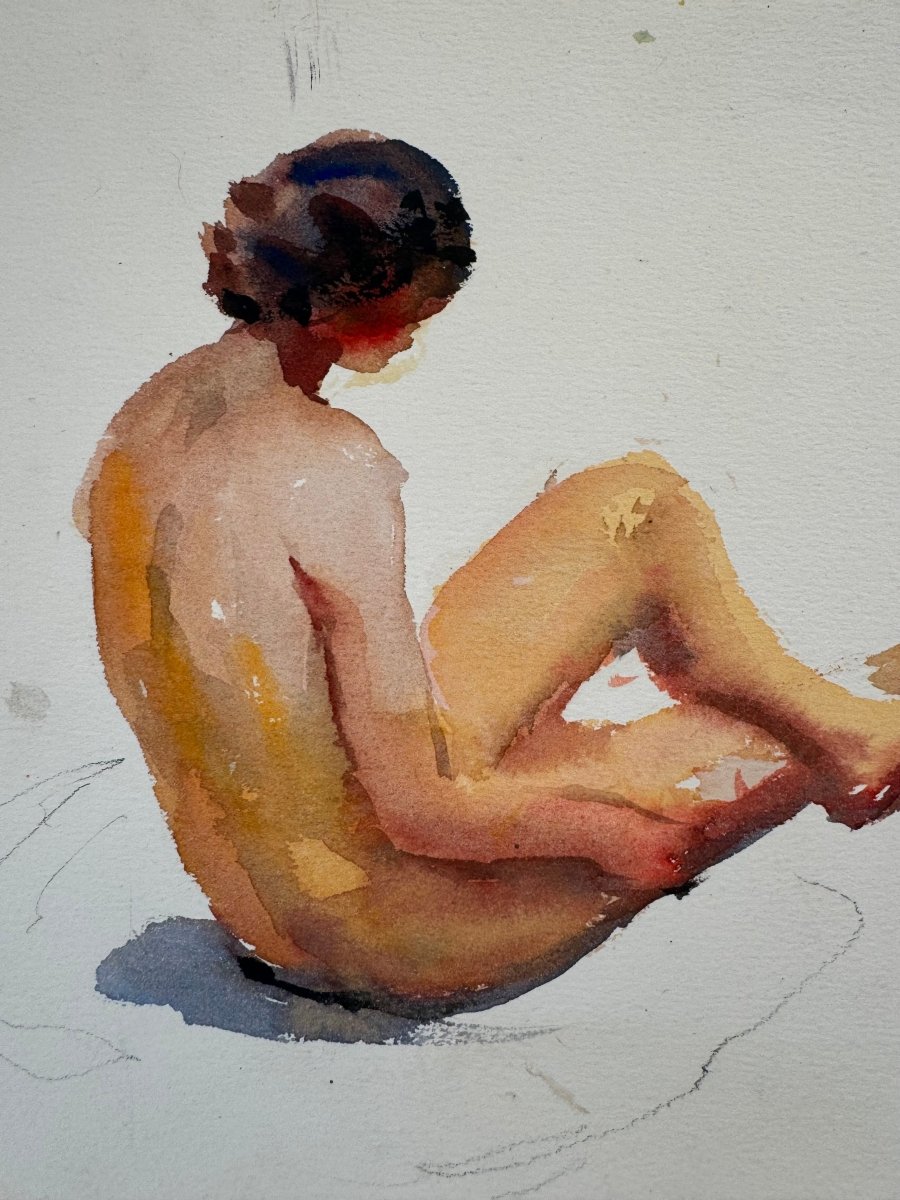 Vintage Nude Sketch - Diamonds & Rust