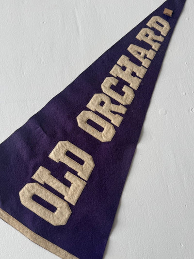Vintage Old Orchard Souvenir Pennant - Diamonds & Rust