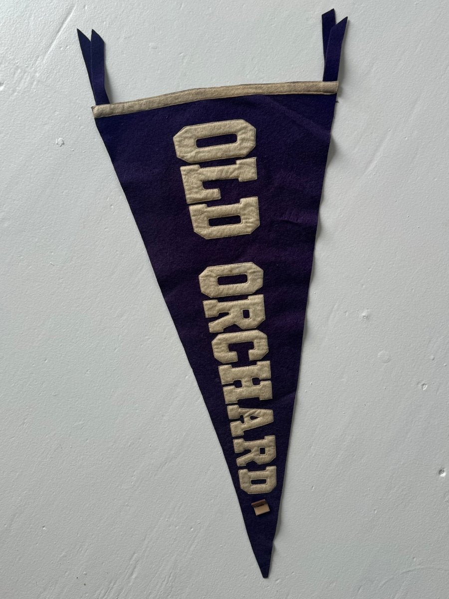 Vintage Old Orchard Souvenir Pennant - Diamonds & Rust