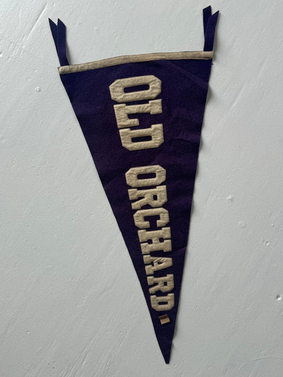 Vintage Old Orchard Souvenir Pennant - Diamonds & Rust