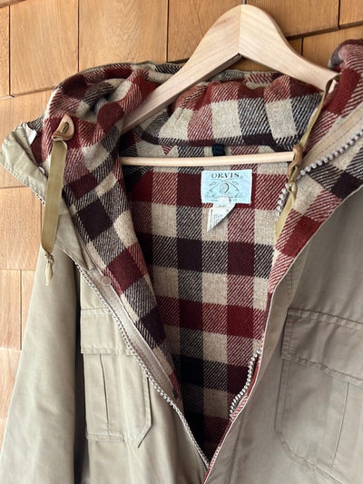 Vintage ORVIS Blanket Lined Parka - Tan - Diamonds & Rust