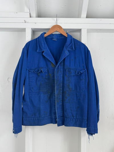 Vintage Painters Chore Coat - Bright Blue - Diamonds & Rust