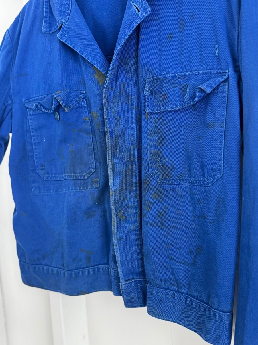 Vintage Painters Chore Coat - Bright Blue - Diamonds & Rust