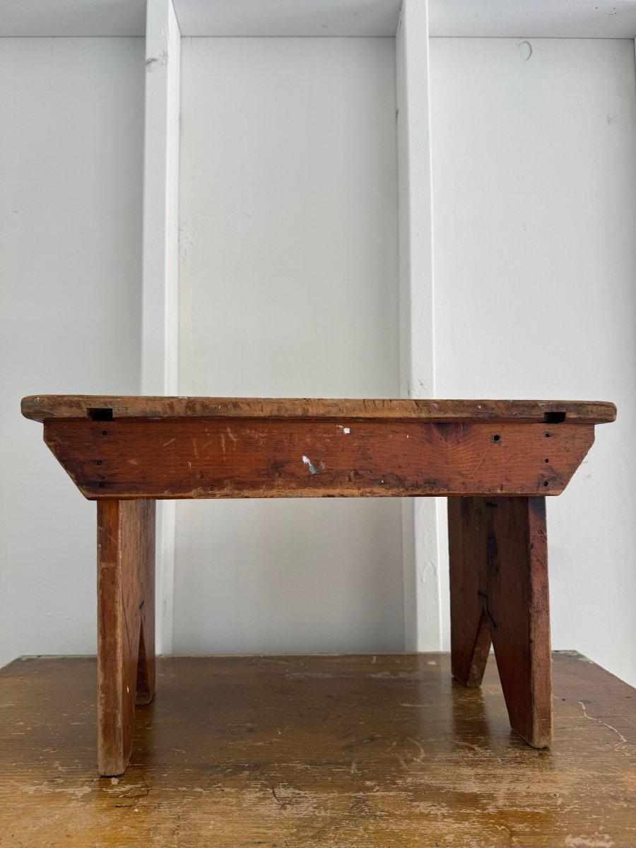 Vintage Painters Step Stool - Diamonds & Rust