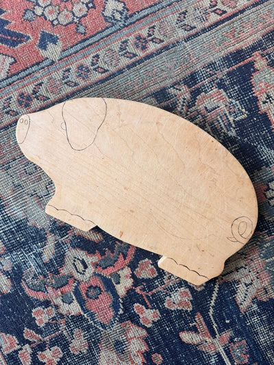 Vintage Pig Cutting Board - Diamonds & Rust
