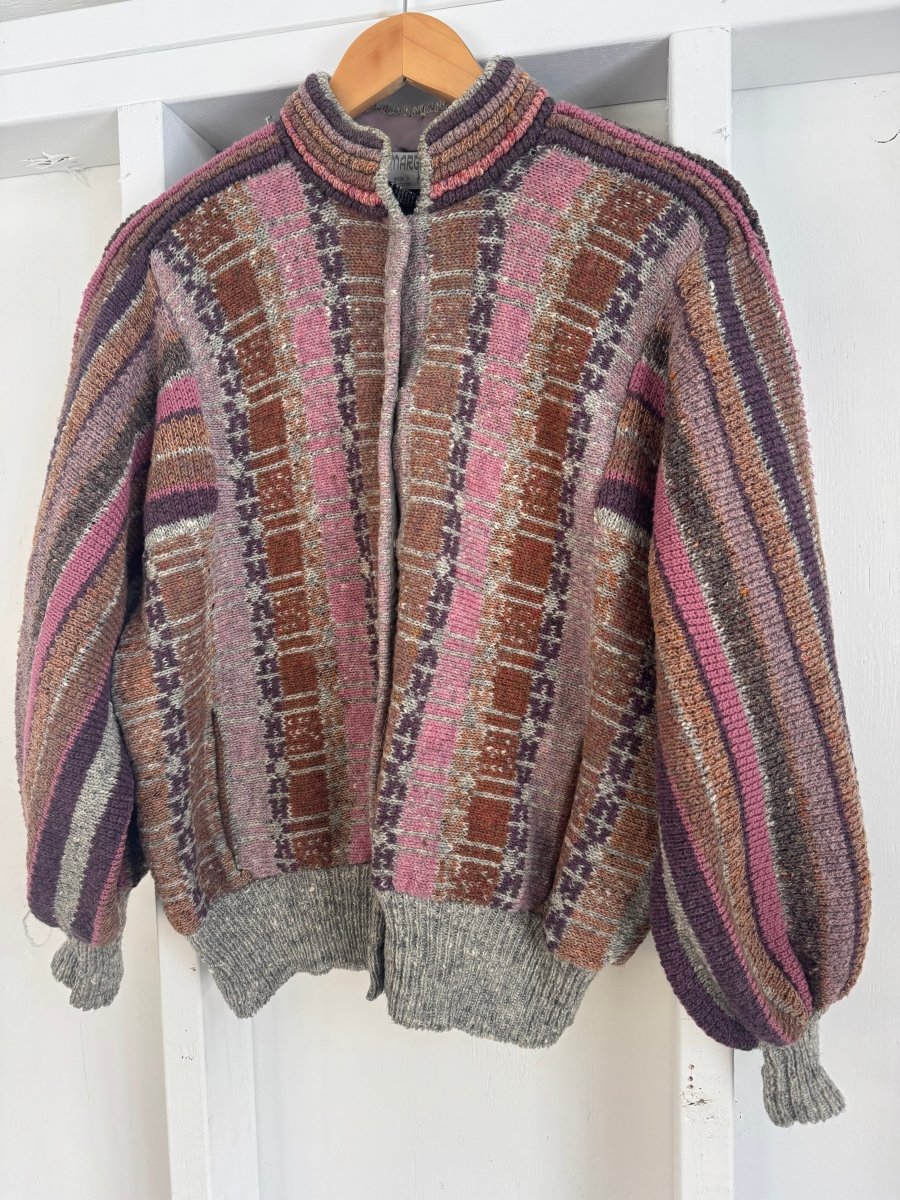 Vintage Pure Wool Cardigan - Diamonds & Rust