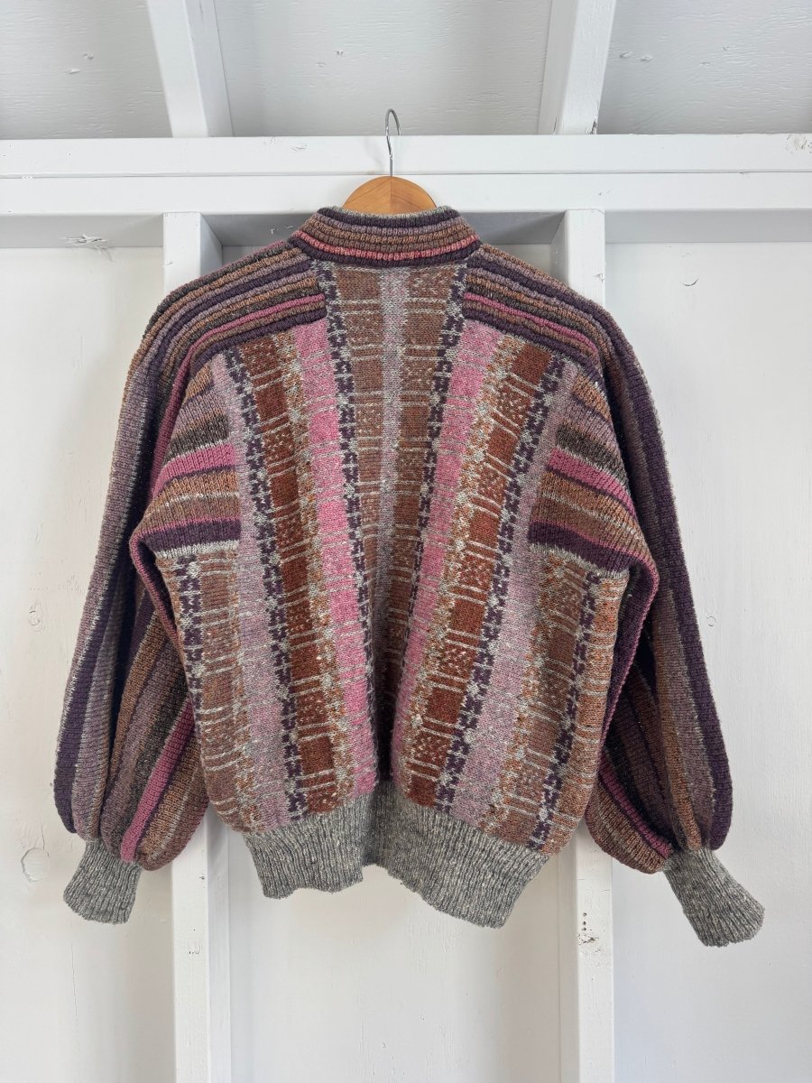 Vintage Pure Wool Cardigan - Diamonds & Rust