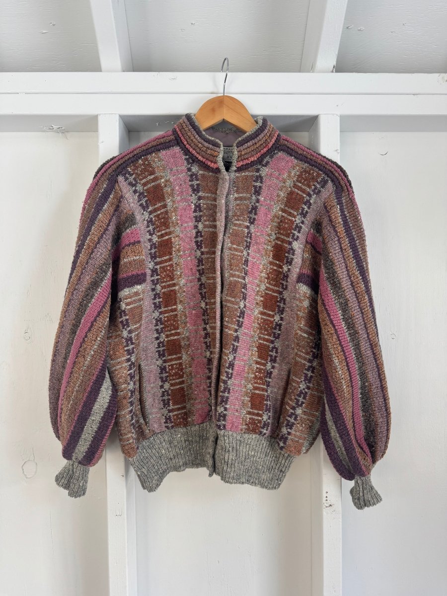 Vintage Pure Wool Cardigan - Diamonds & Rust