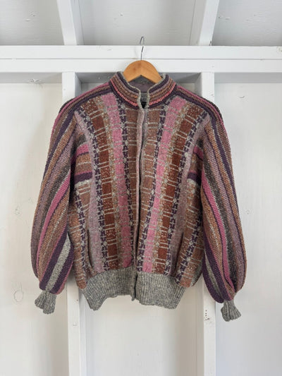 Vintage Pure Wool Cardigan - Diamonds & Rust
