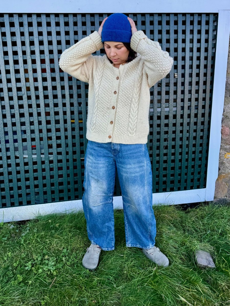 Vintage Pure Wool Fisherman's Sweater - Diamonds & Rust