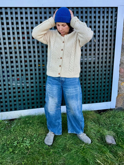 Vintage Pure Wool Fisherman's Sweater - Diamonds & Rust