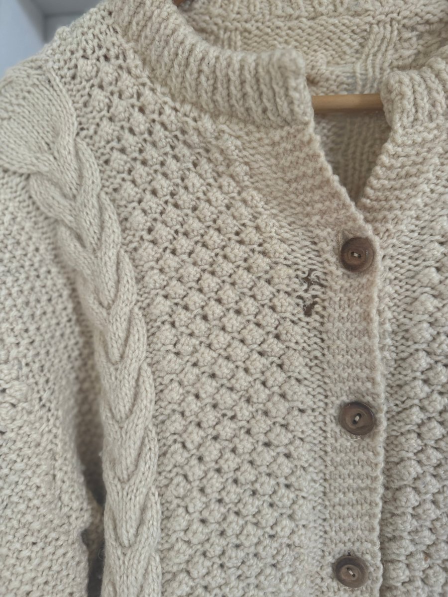 Vintage Pure Wool Fisherman's Sweater - Diamonds & Rust