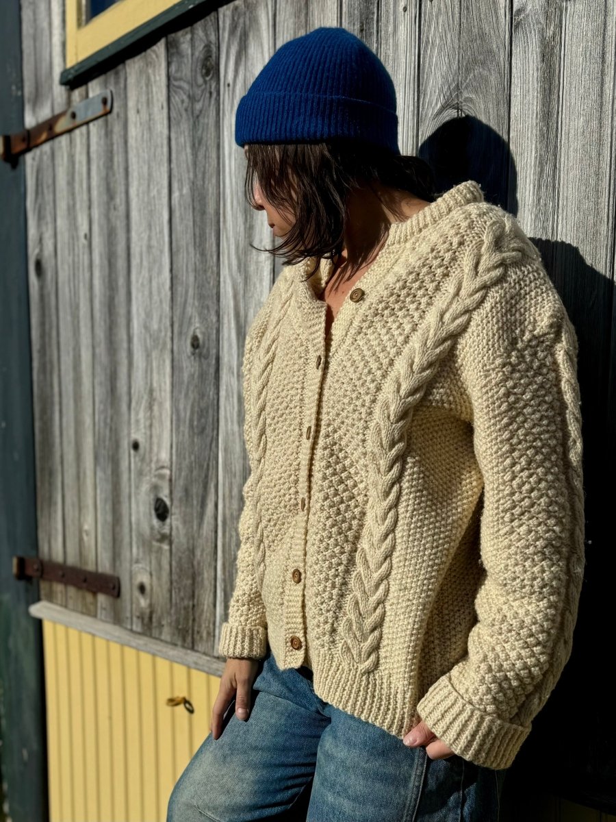 Vintage Pure Wool Fisherman's Sweater - Diamonds & Rust