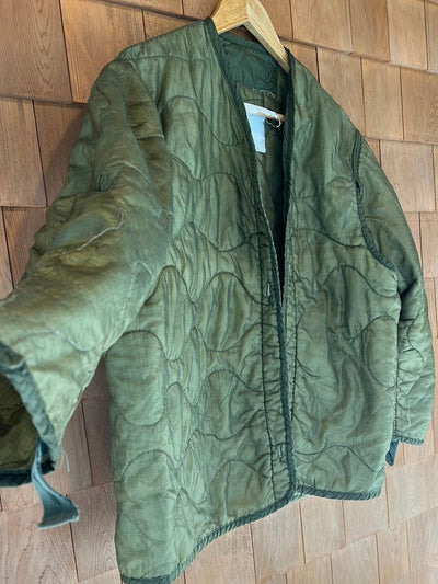 Vintage Quilted Liner Coat - Medium - Diamonds & Rust