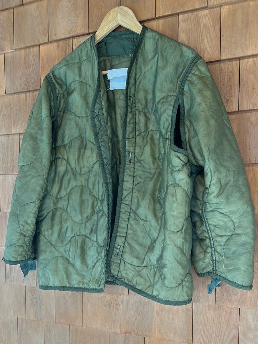 Vintage Quilted Liner Coat - Medium - Diamonds & Rust
