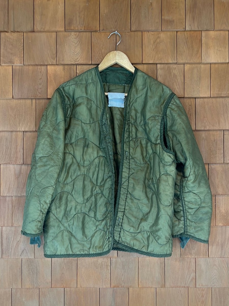 Vintage Quilted Liner Coat - Medium - Diamonds & Rust