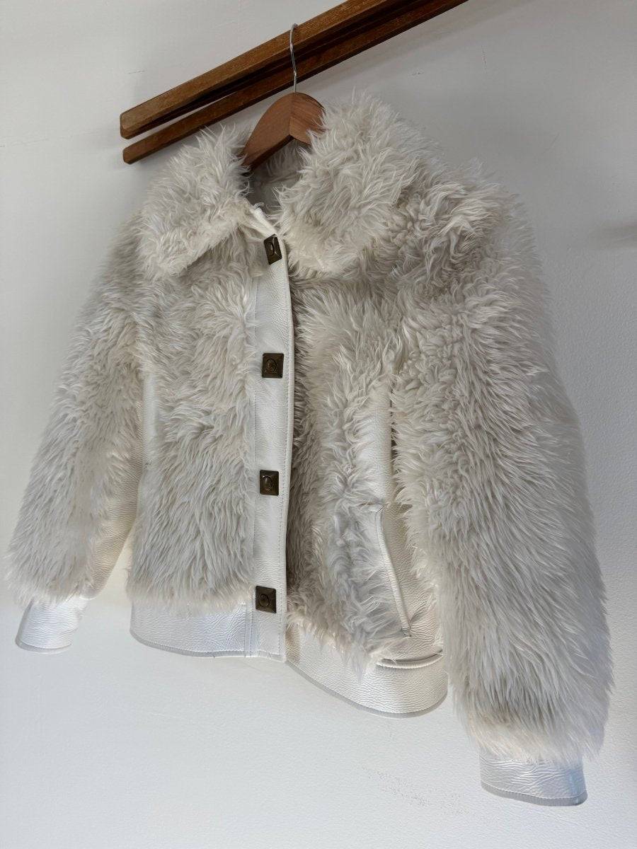 Vintage Rainbow Coat White Shearling Coat - Diamonds & Rust