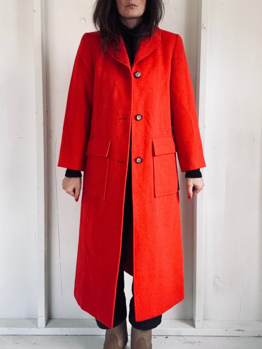 Vintage Red Wool Coat - Diamonds & Rust